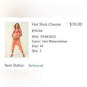 FP Movement Hot Shot Onesie, size M